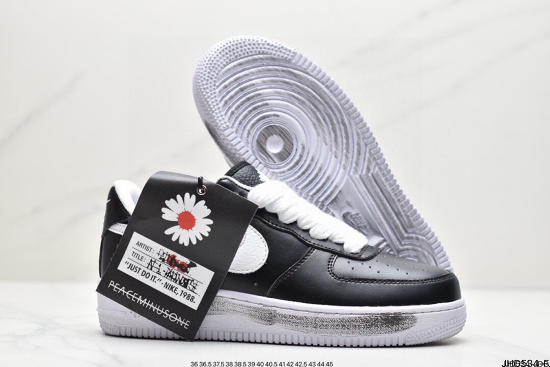 190 G-Dragon权志龙个人品牌PEACEMINUSONE x Nike Air Force 1”Para-noise”空军低帮经典板鞋AQ3692