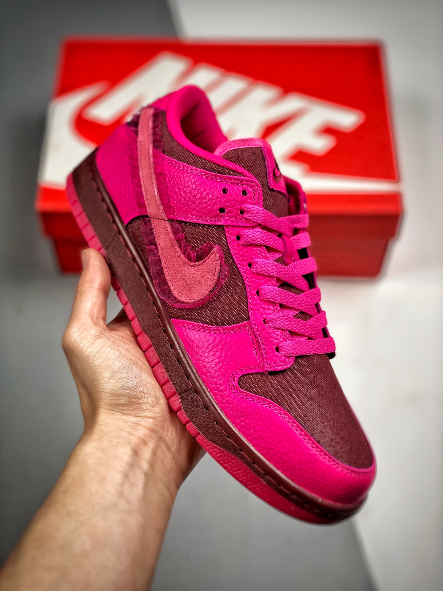 -4 Nk Dunk SB Low Encaje San Valentín, producción original de fábrica, lanzamiento real, materiales de primera capa ori…