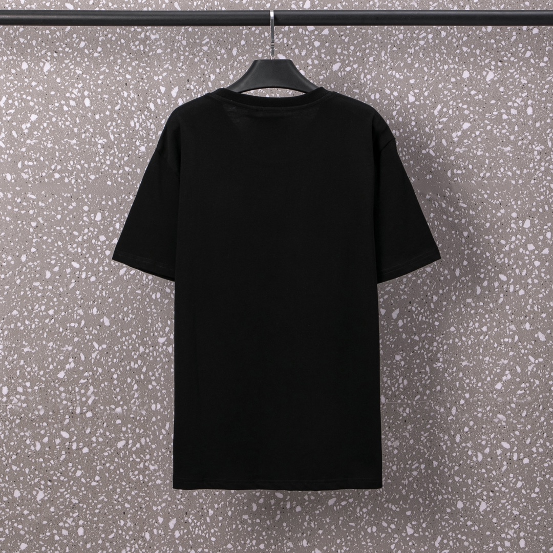 634#Givenchy（男女同款）32S双纱爽全棉250克重高品质双色定制款空压工艺-颜色黑/白-码数