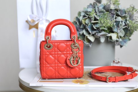 Dior Lady Bags Handbags Sheepskin Mini