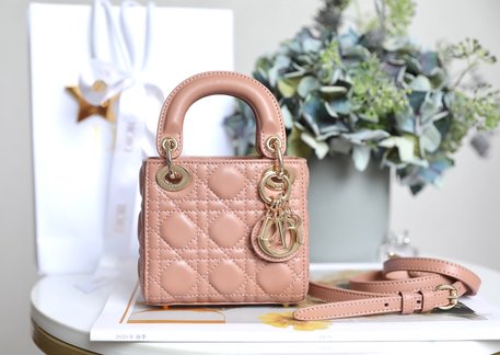 Dior Lady Bags Handbags Pink Sheepskin Mini
