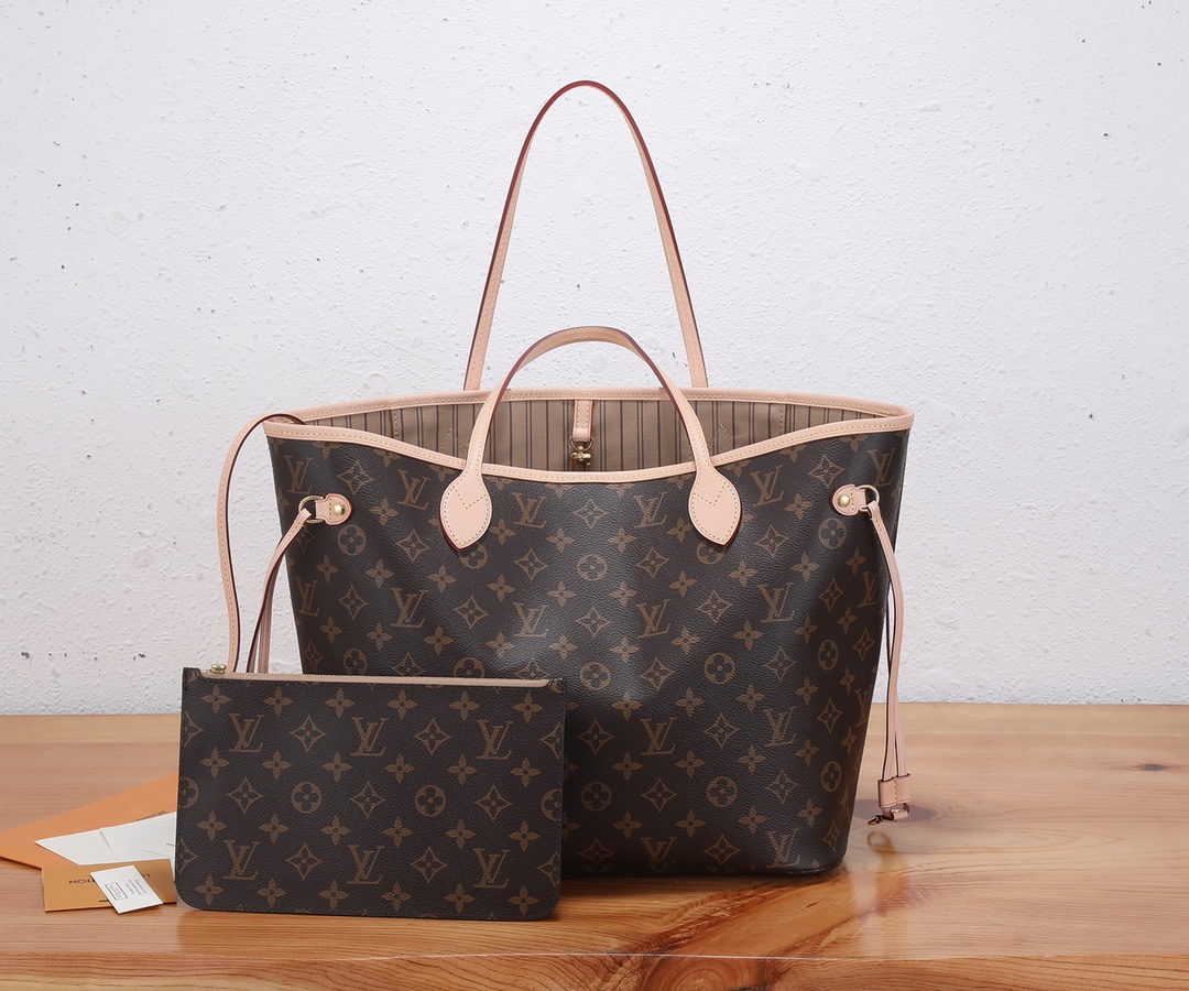 לואי ויטון LV Neverfull תיקים תיקי יד כל פלדה Monogram Canvas קנבס קווייד פבריק רגיל M4099531