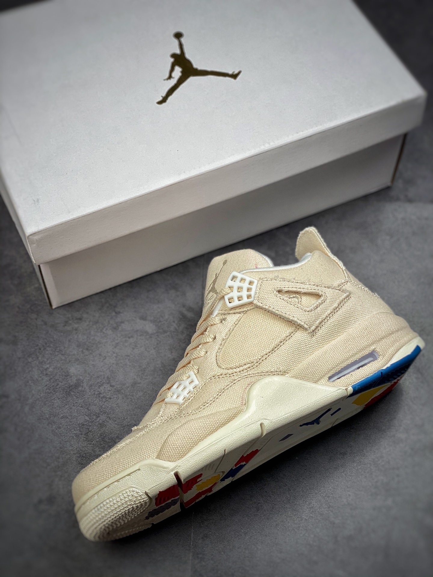 200 Air Jordan 4 Rerto“Canvas” 米白帆布 小Levi’s #原盒原配 DQ4909-100