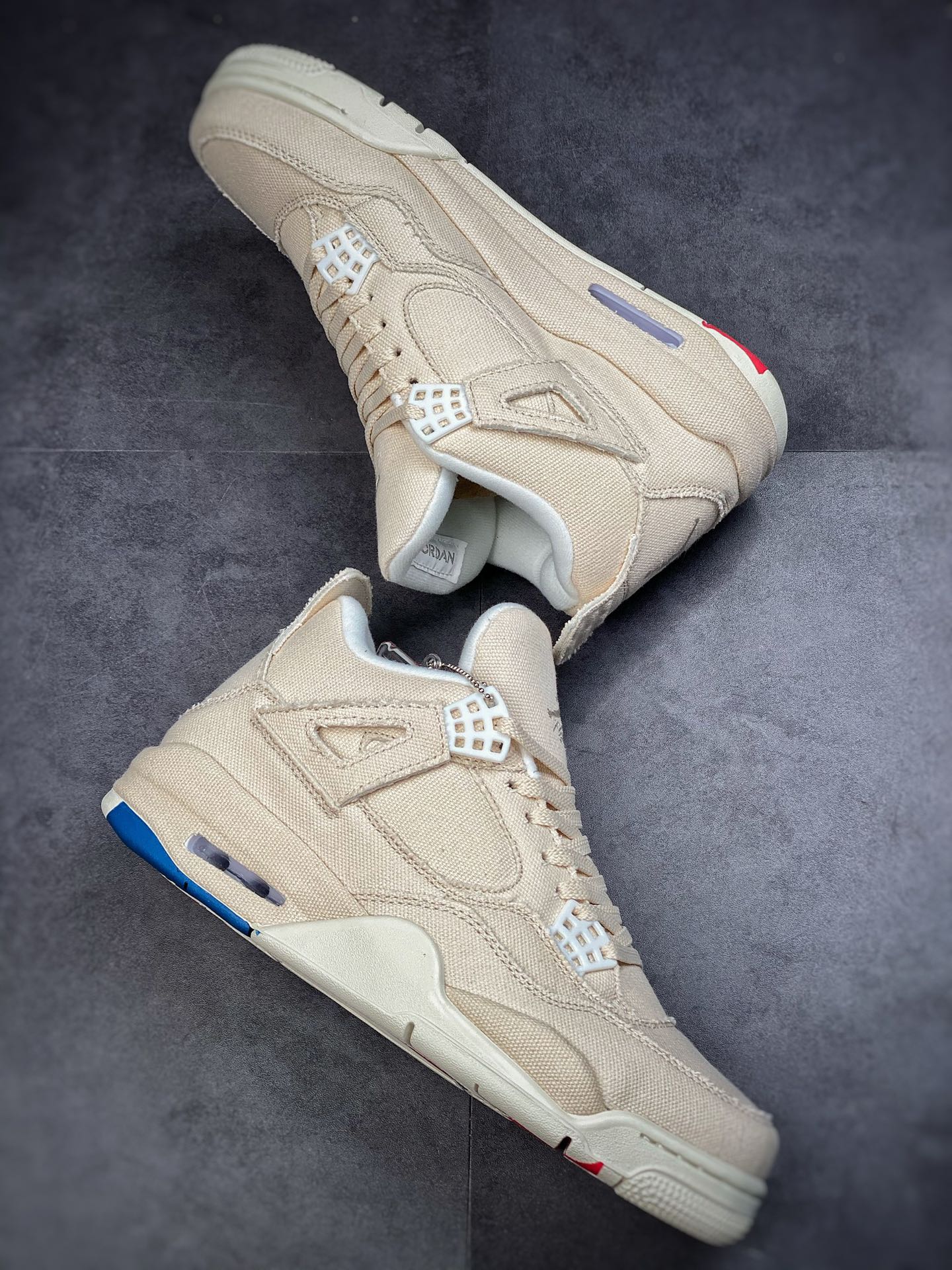 200 Air Jordan 4 Rerto“Canvas” 米白帆布 小Levi’s #原盒原配 DQ4909-100