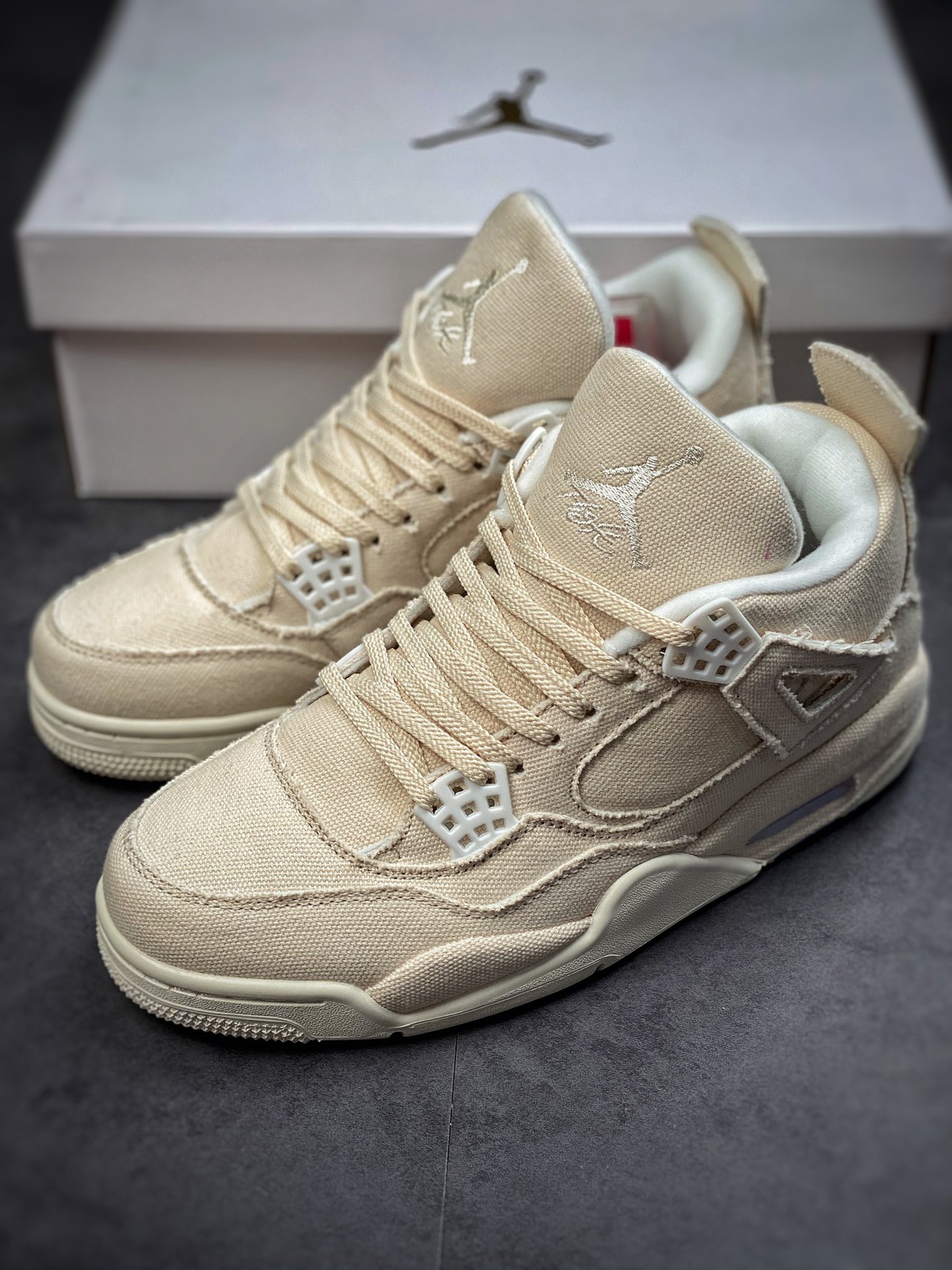 200 Air Jordan 4 Rerto“Canvas” 米白帆布 小Levi’s #原盒原配 DQ4909-100