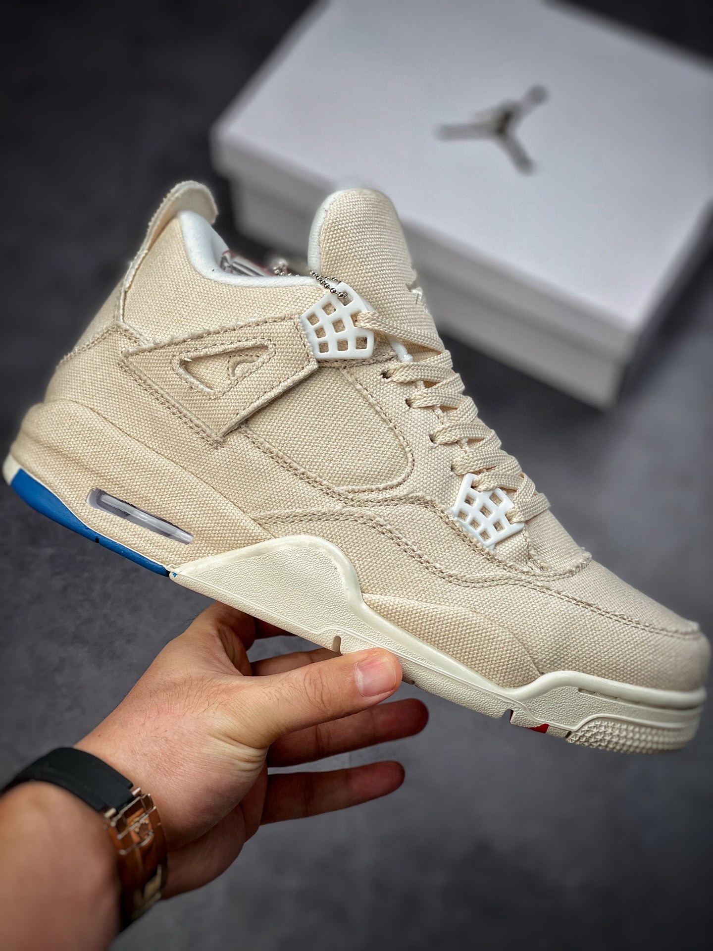 200 Air Jordan 4 Rerto“Canvas” 米白帆布 小Levi’s #原盒原配 DQ4909-100