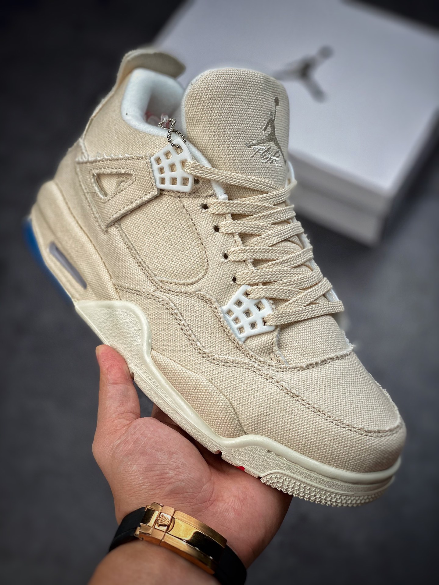 200 Air Jordan 4 Rerto“Canvas” 米白帆布 小Levi’s #原盒原配 DQ4909-100