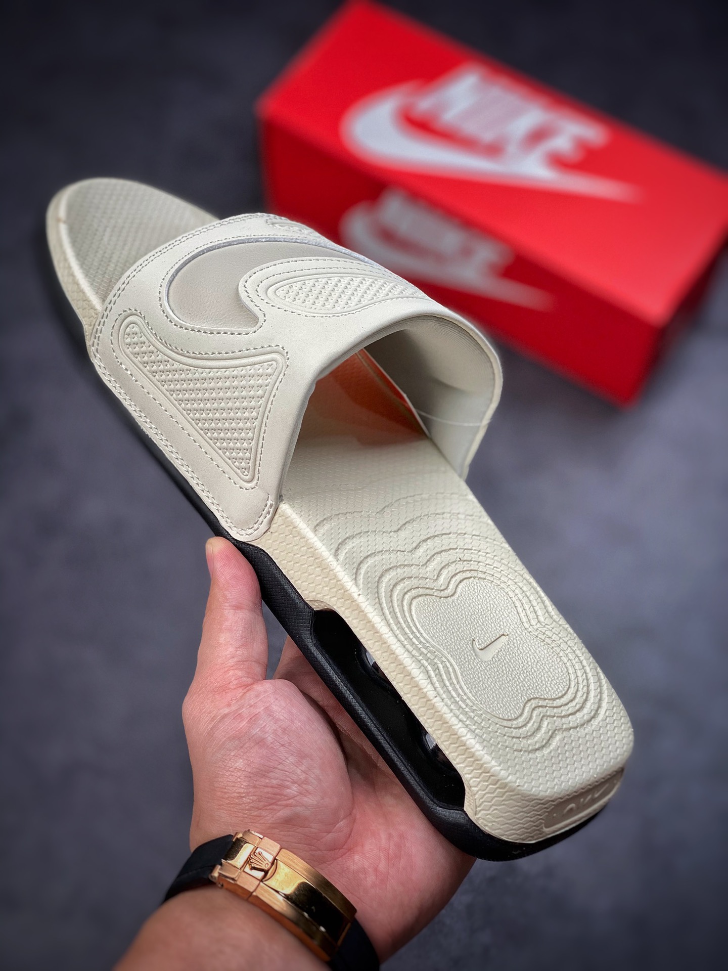 140 Nike Air Max Cirro Masculino Slide”Bone/Black/Sliver”室外篮球气垫休闲拖鞋 DC1460-005