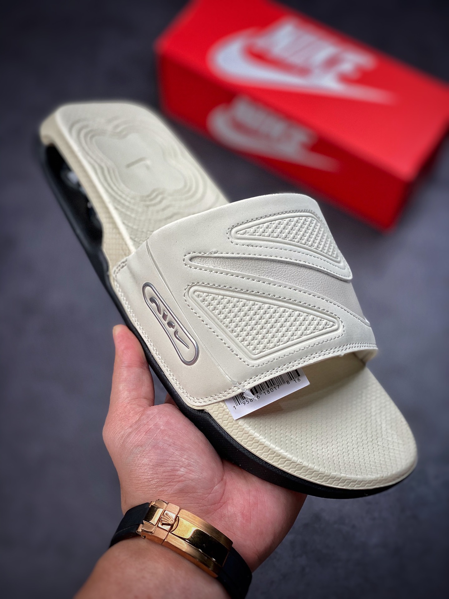 140 Nike Air Max Cirro Masculino Slide”Bone/Black/Sliver”室外篮球气垫休闲拖鞋 DC1460-005