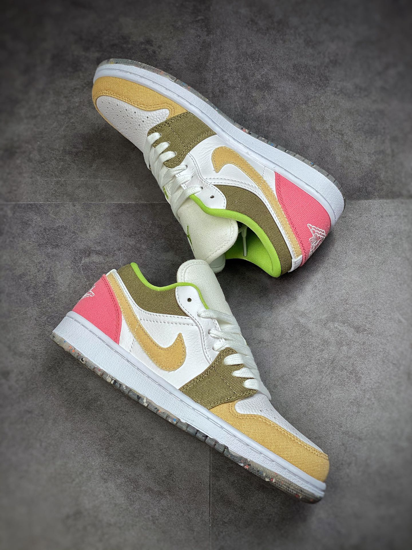 200 Air Jordan 1 Low 白粉棕 拼色 环保款 AJ1乔1低帮休闲板鞋 DJ0341-100