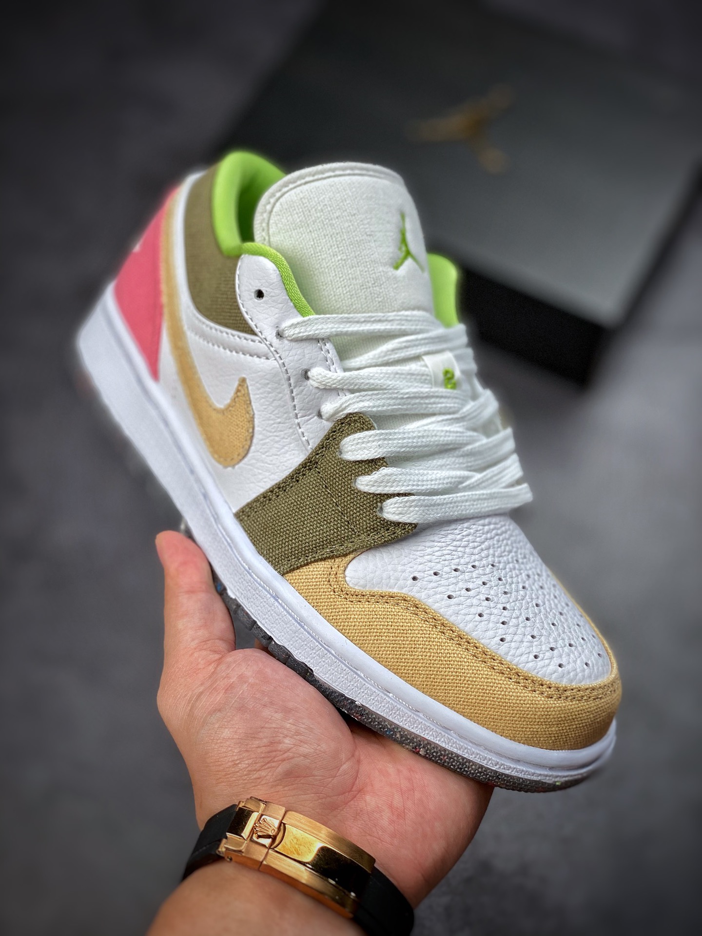 200 Air Jordan 1 Low 白粉棕 拼色 环保款 AJ1乔1低帮休闲板鞋 DJ0341-100