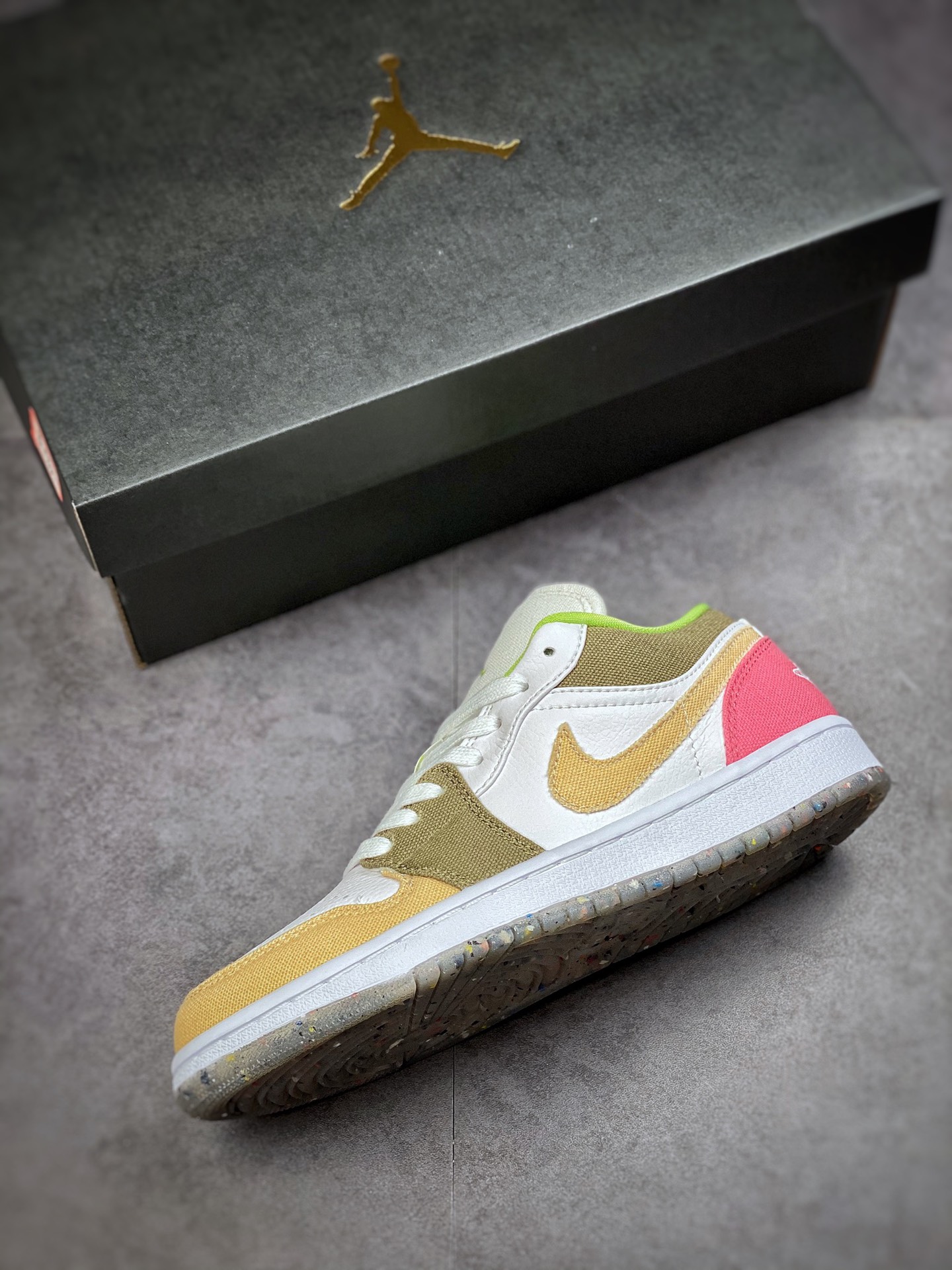 200 Air Jordan 1 Low 白粉棕 拼色 环保款 AJ1乔1低帮休闲板鞋 DJ0341-100