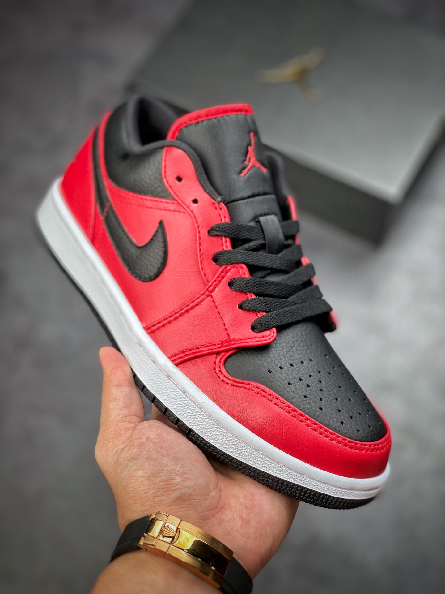 200 Air Jordan 1 Low 红黑 黑钩 AJ1乔1低帮休闲板鞋 553558-605
