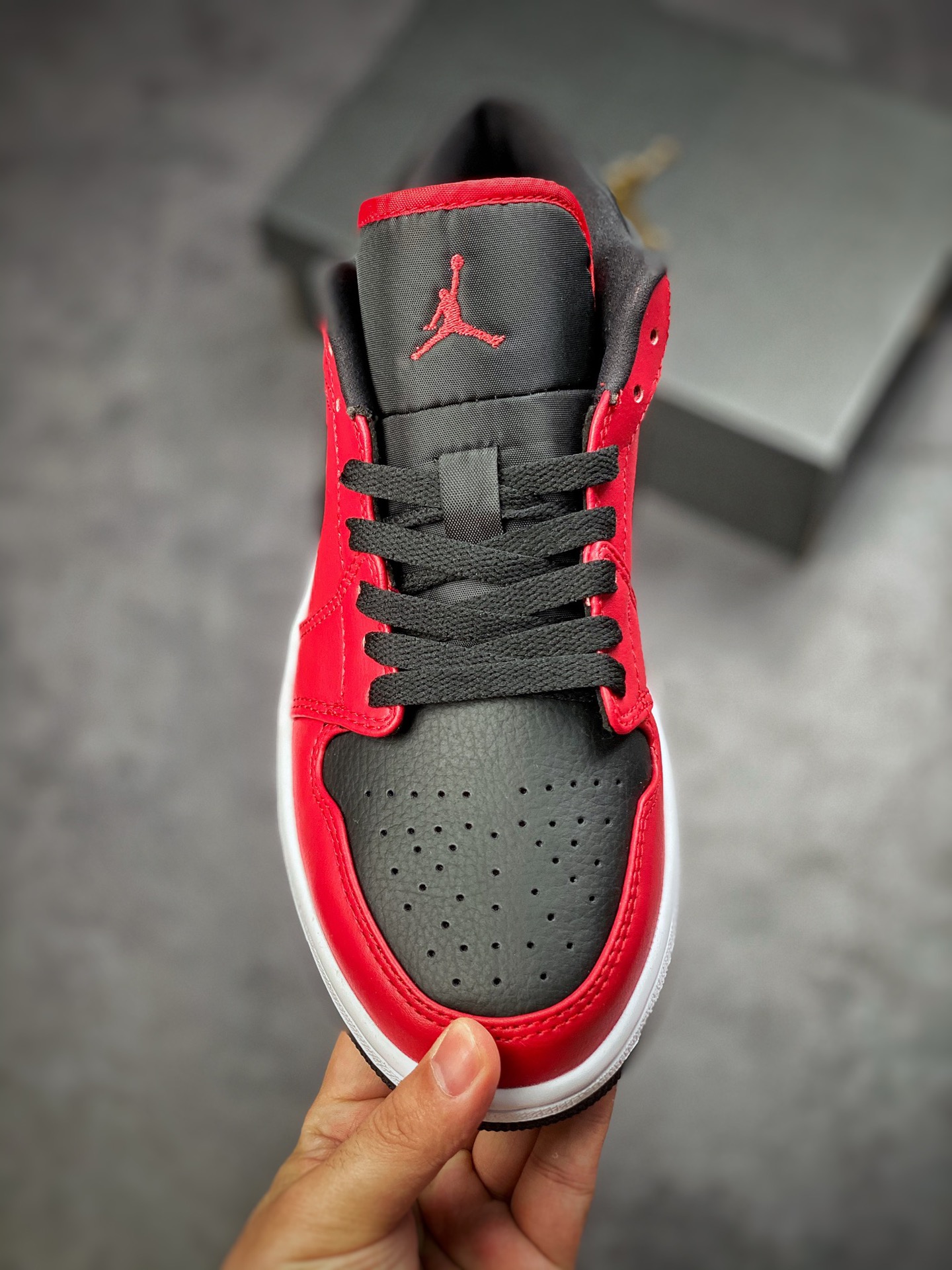 200 Air Jordan 1 Low 红黑 黑钩 AJ1乔1低帮休闲板鞋 553558-605