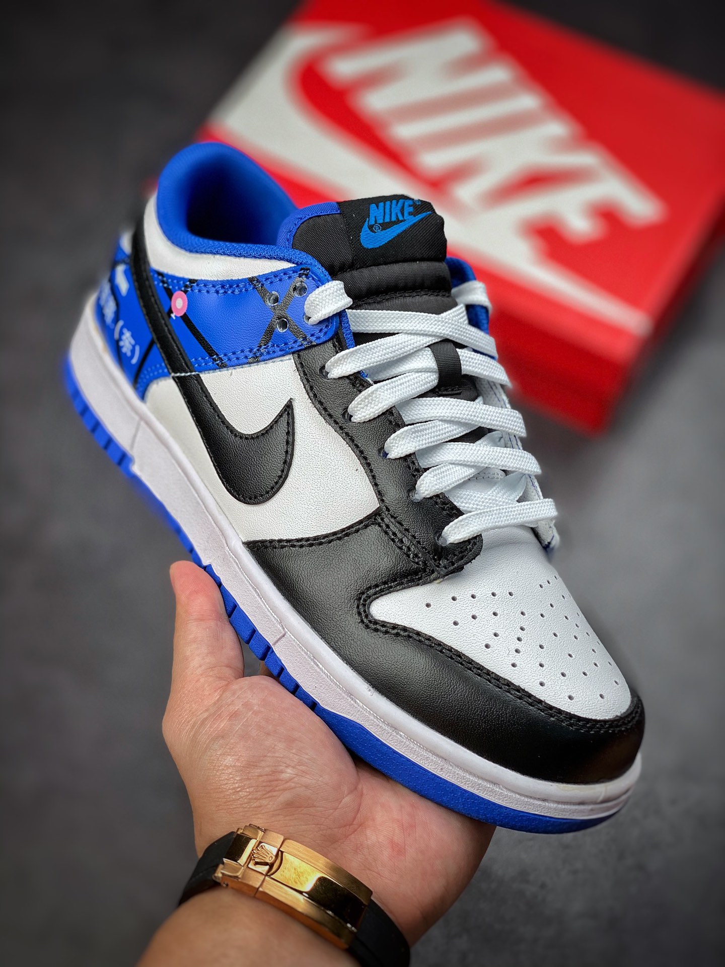 180 Nike Dunk Low 南京东路 黑白蓝 低帮休闲运动滑板板鞋DD1391-001