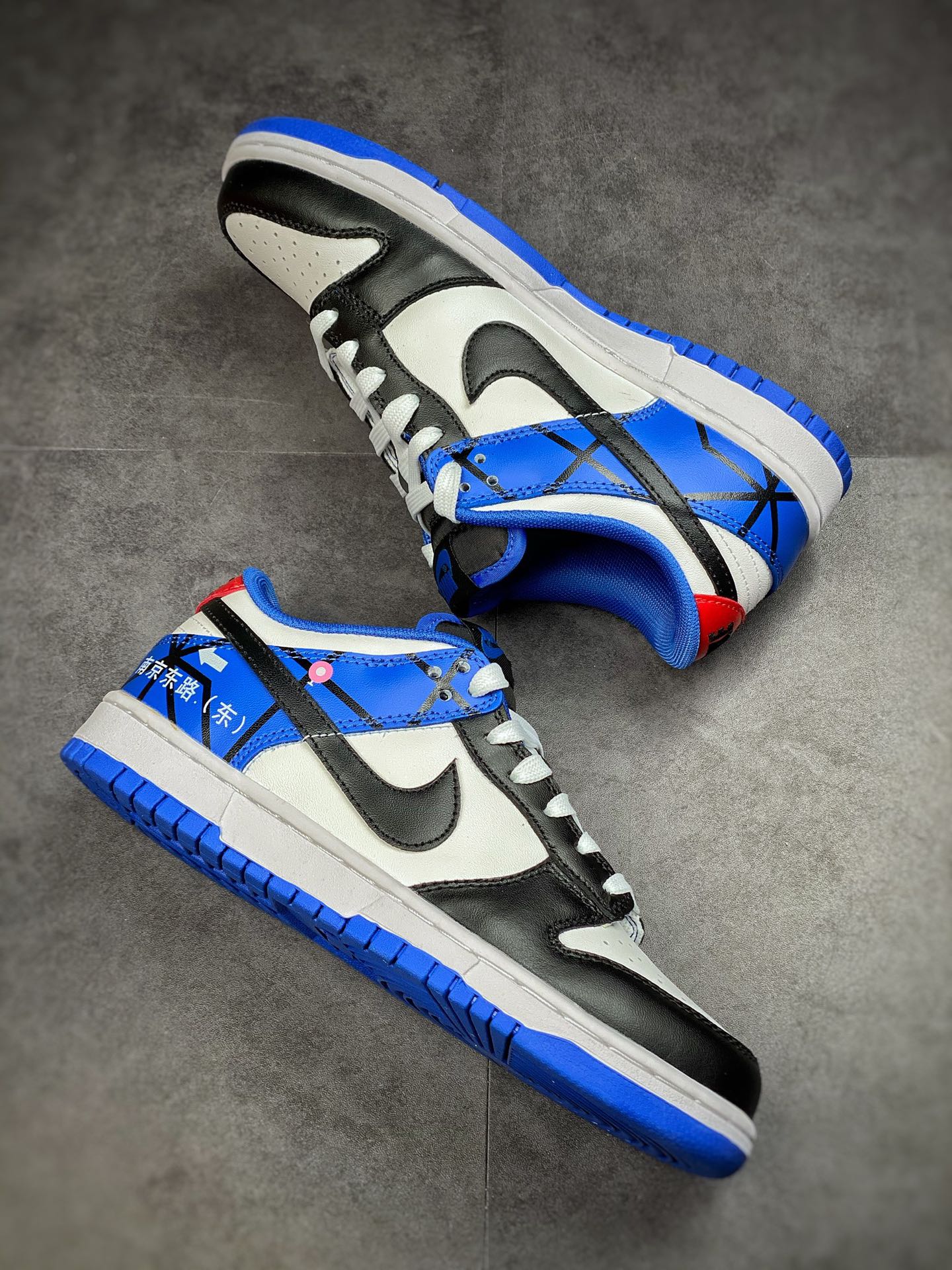 180 Nike Dunk Low 南京东路 黑白蓝 低帮休闲运动滑板板鞋DD1391-001