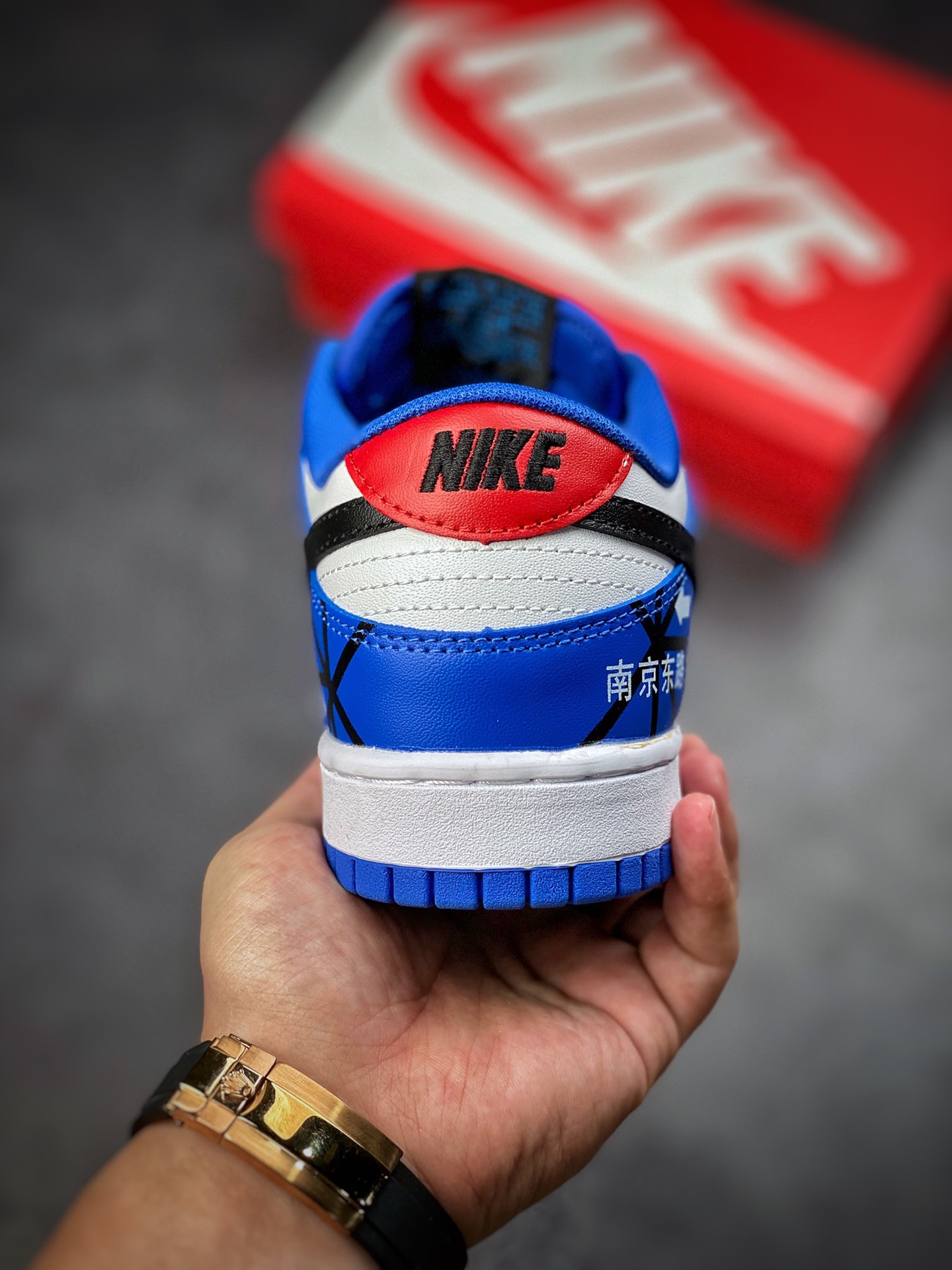 180 Nike Dunk Low 南京东路 黑白蓝 低帮休闲运动滑板板鞋DD1391-001