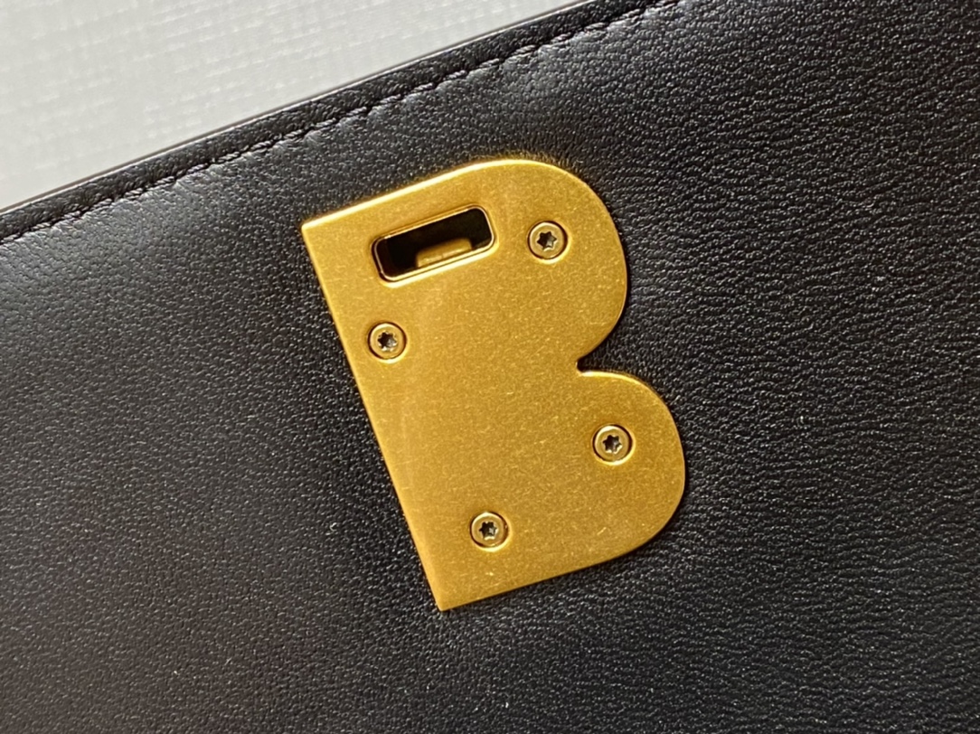 Balenciaga B.Small 18CM Bag 618156鳄鱼纹黑色/金扣