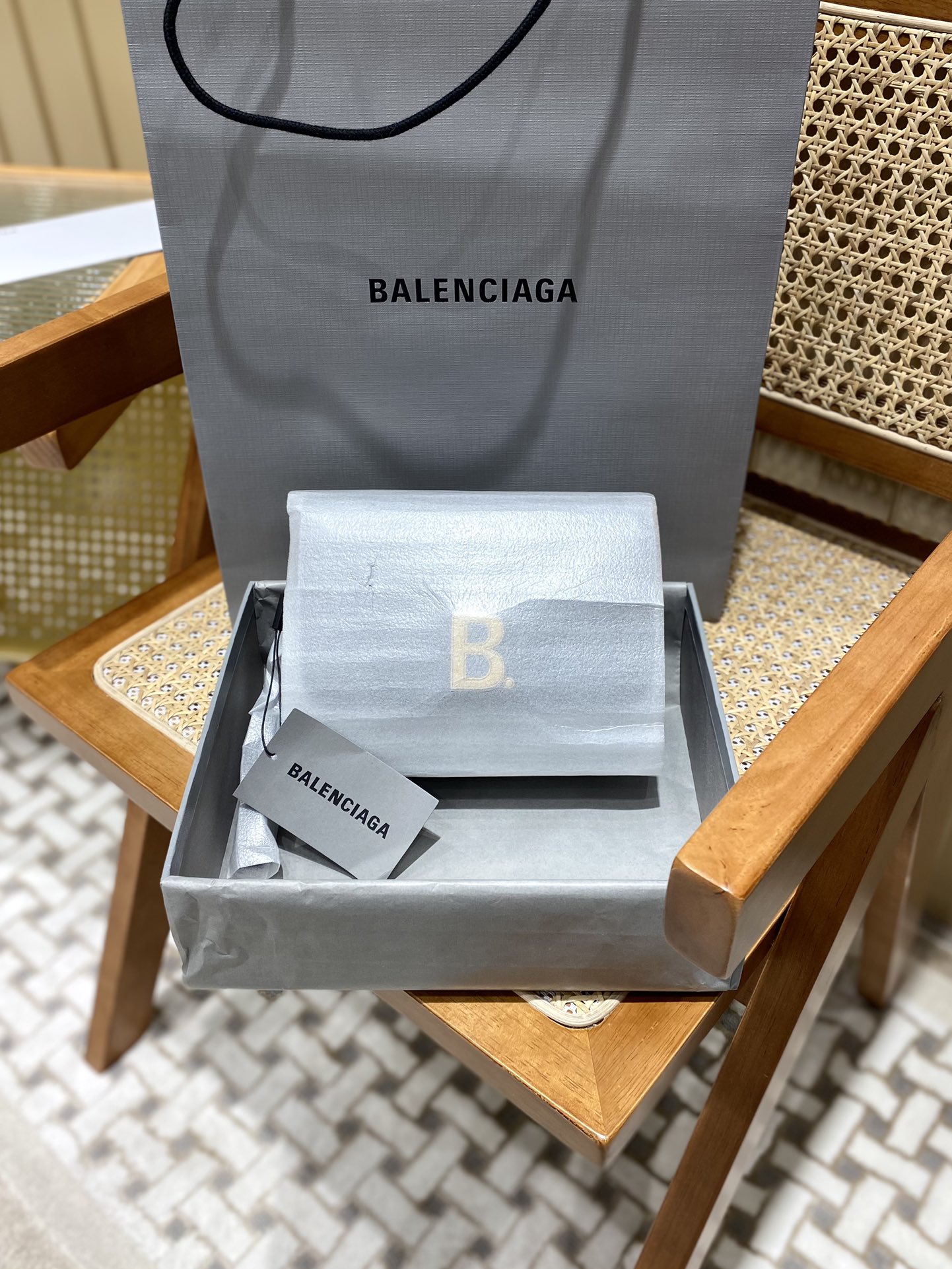 Balenciaga B.Small 18CM Bag 618156鳄鱼纹黑色/金扣