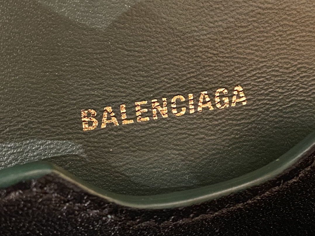 Balenciaga B.Small 18CM Bag 618156鳄鱼纹绿色/金扣