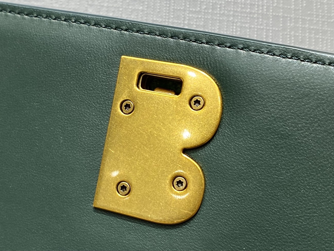 Balenciaga B.Small 18CM Bag 618156鳄鱼纹绿色/金扣