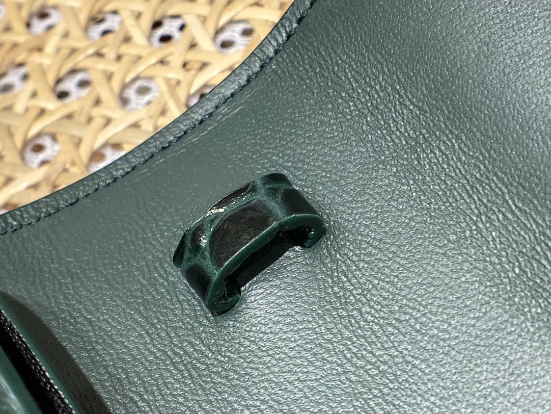 Balenciaga B.Small 18CM Bag 618156鳄鱼纹绿色/金扣