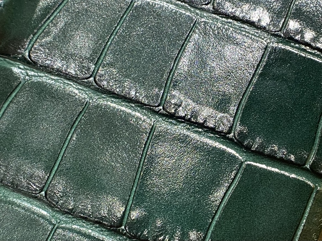 Balenciaga B.Small 18CM Bag 618156鳄鱼纹绿色/金扣