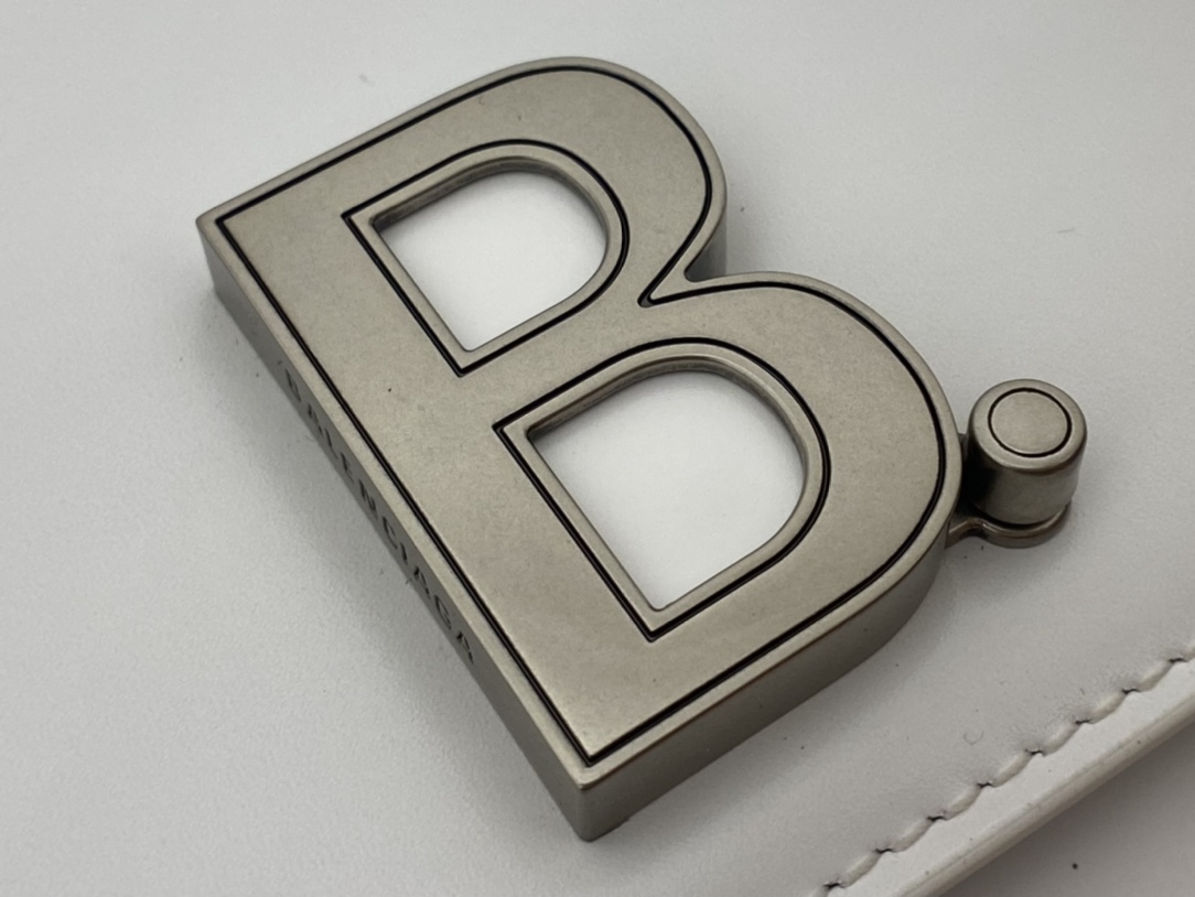Balenciaga B.Small 18CM Bag 618156平纹白色/银扣