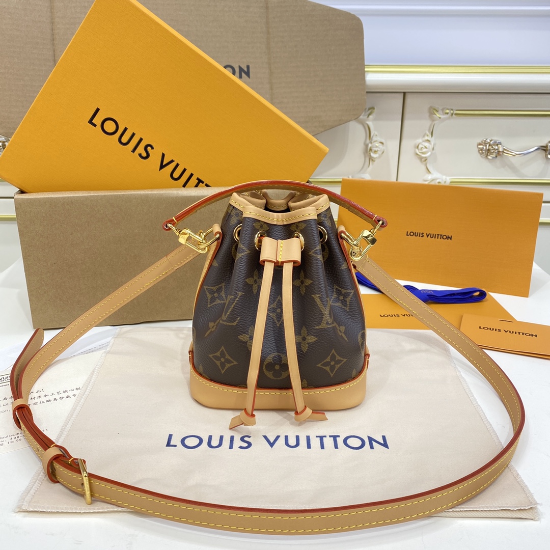 Louis Vuitton LV Nano Noe 1: 1
 Sacos Bolsas Monogram Canvas Couro de vaca M81266