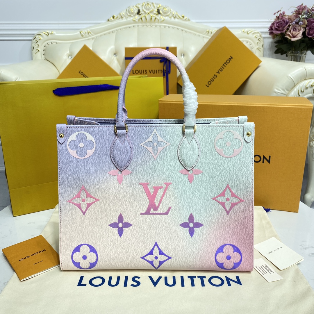 Louis Vuitton LV Onthego Bags Handbags Green Pink Monogram Canvas Spring Collection m20510