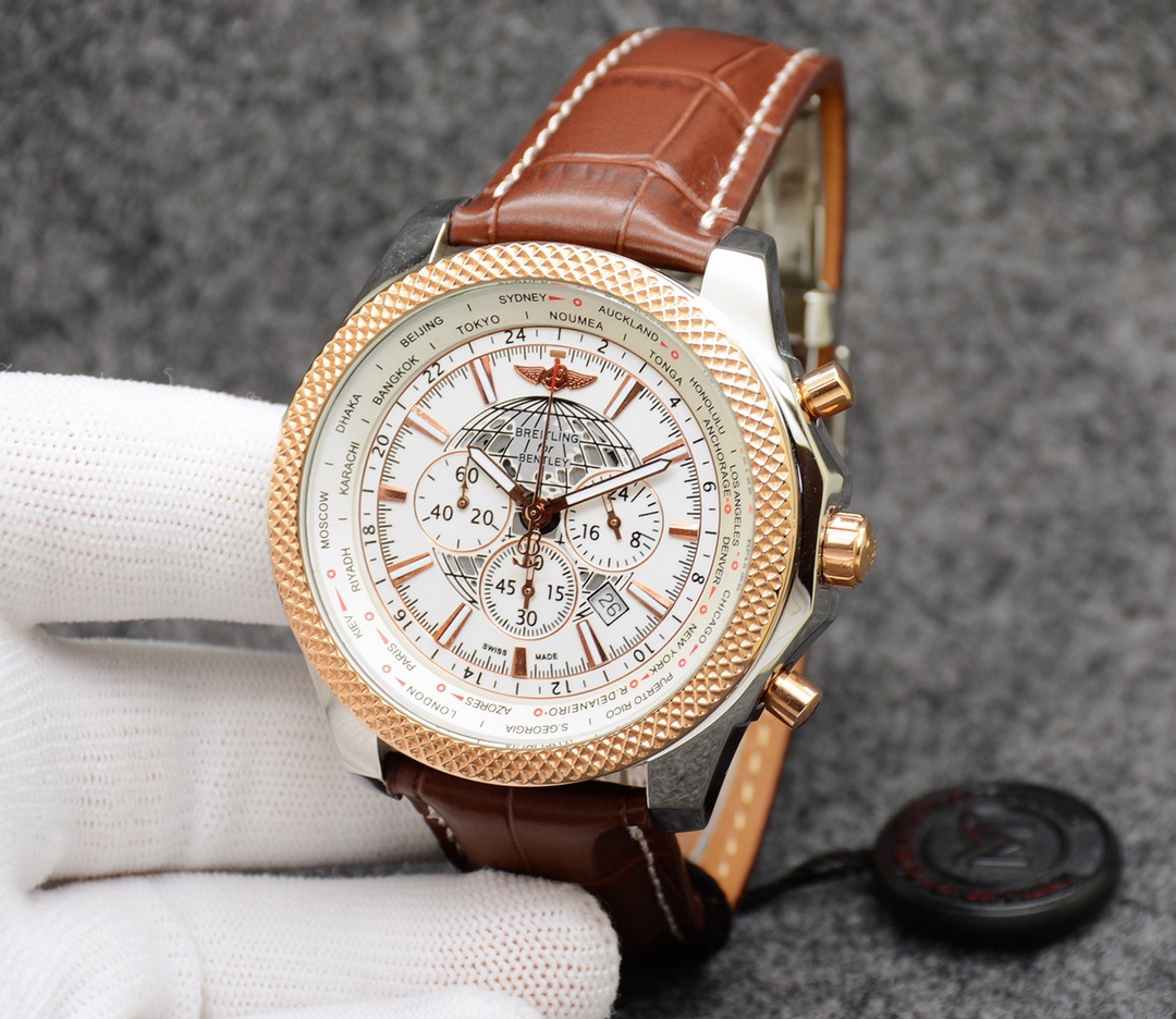 “Polished Gold Multifunctional Watch with Steel Buttons for Sale” - 图片 4