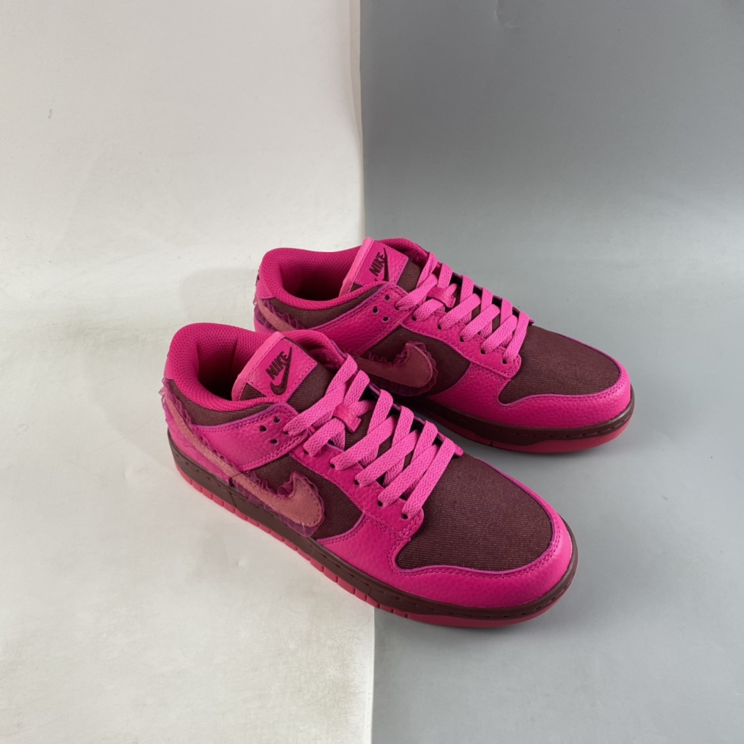 P360 Nike Dunk Low Valentine’s Day 蕾丝 情人节 玫粉色 SB低帮运动休闲板鞋 DQ9324-600