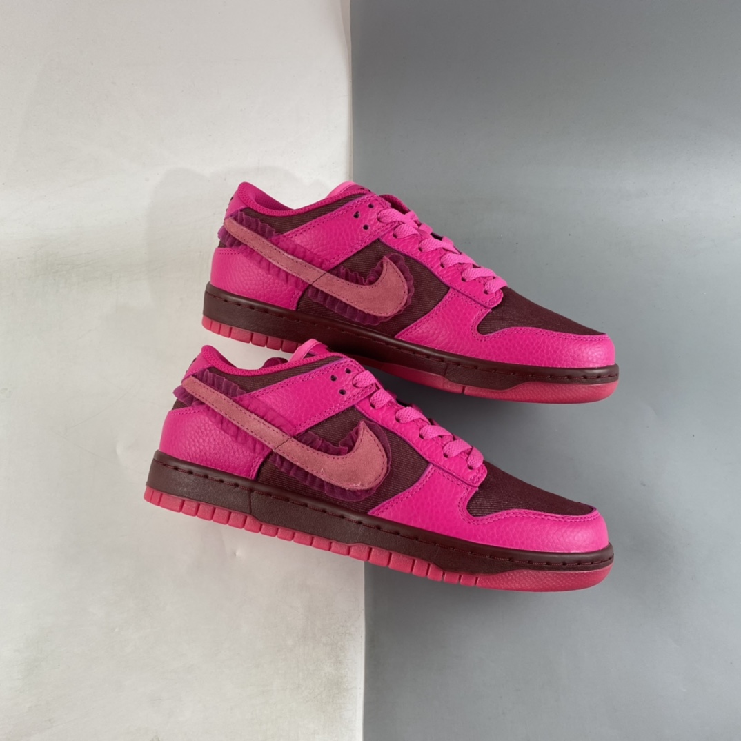 P360 Nike Dunk Low Valentine’s Day 蕾丝 情人节 玫粉色 SB低帮运动休闲板鞋 DQ9324-600
