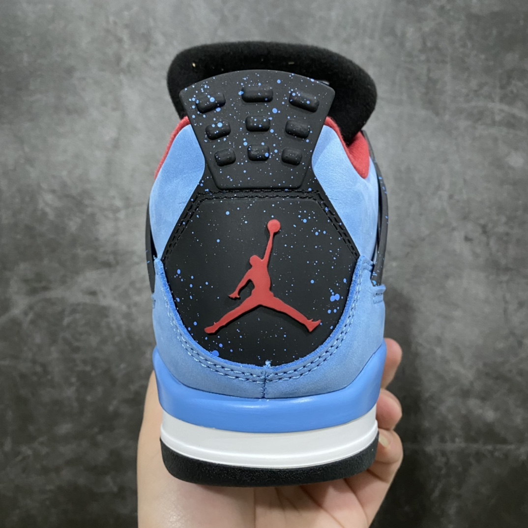 图片[4]-#  H12版本 Air Jordan AJ4 TS联名 蓝麂皮 308497-406 东莞元老级版师操刀倾力打造全网最强 原楦原纸板开发 确保原汁原味 韩国进口原材麂皮 质感色泽绝无偏差 完美中底拉帮 采用真正原厂鞋扣 原档案大底 如假白送 大底纹路 气垫通透度PU的回弹性均百分百还原 挑战全网艺术家 只服务市场5%高端客户 大底贴合程度胶水把控 圈内最顶尖 原厂数据 原厂电绣电脑针车 后跟定型 冲刀皮料裁剪零毛边 尺码：40.5 41 42 42.5 43 44 44.5 45 46 47.5-选品中心