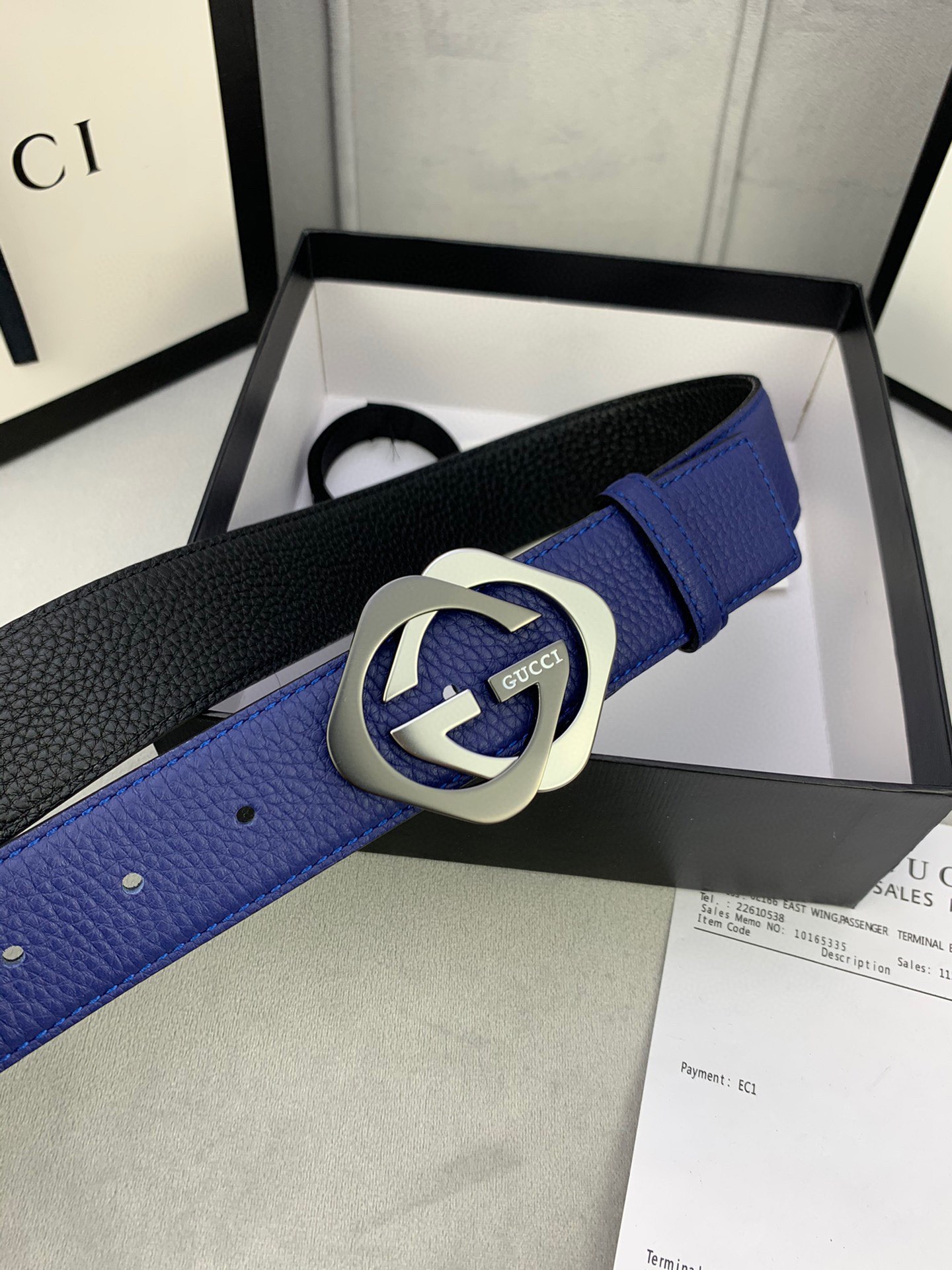 宽度4.0cmGUCCI经典双层菱形