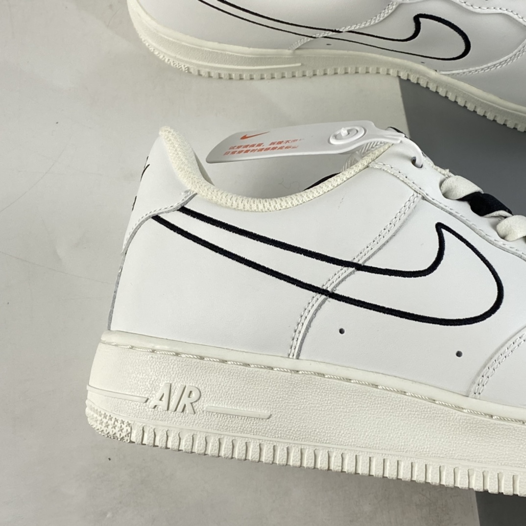 P220 Nike Air Force 1’07 Low 米黑电绣勾 空军一号低帮休闲板鞋 CL6326-158