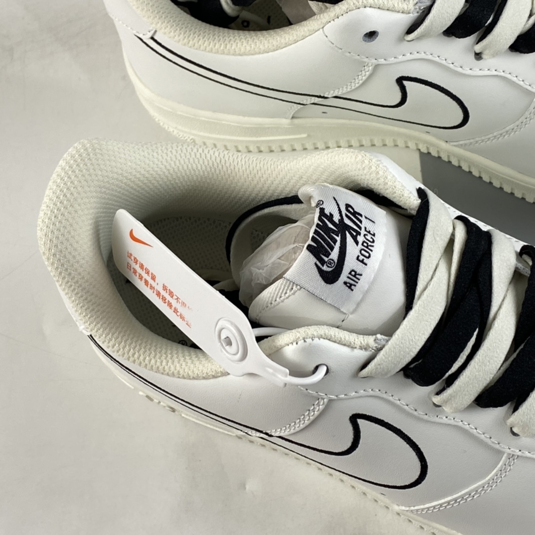 P220 Nike Air Force 1’07 Low 米黑电绣勾 空军一号低帮休闲板鞋 CL6326-158