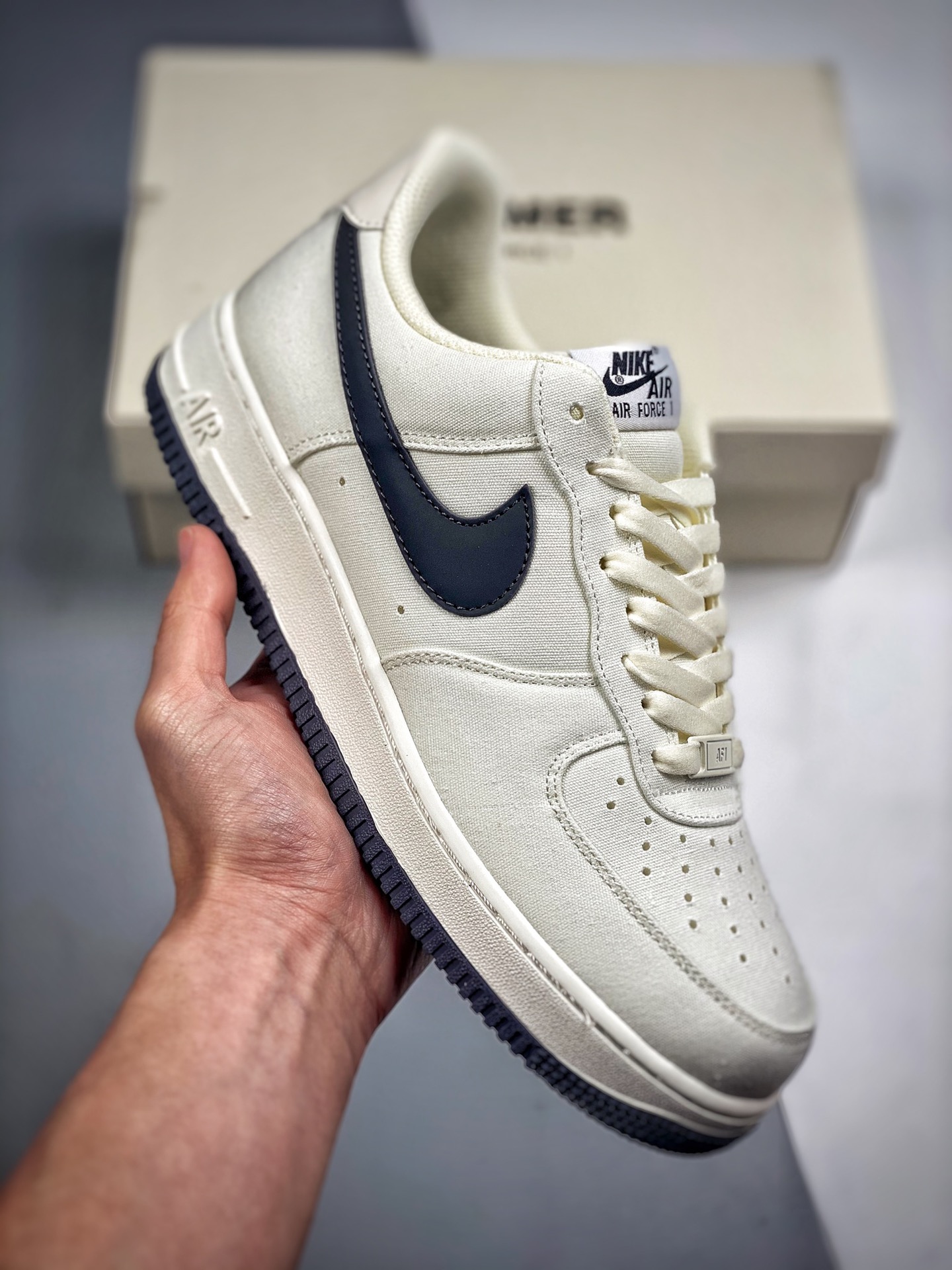 -3 Nike Air Force 1 '07 beige y gris oscuro, zapatillas de skate casuales de caña baja, reflectante 3M, tela de nailon …