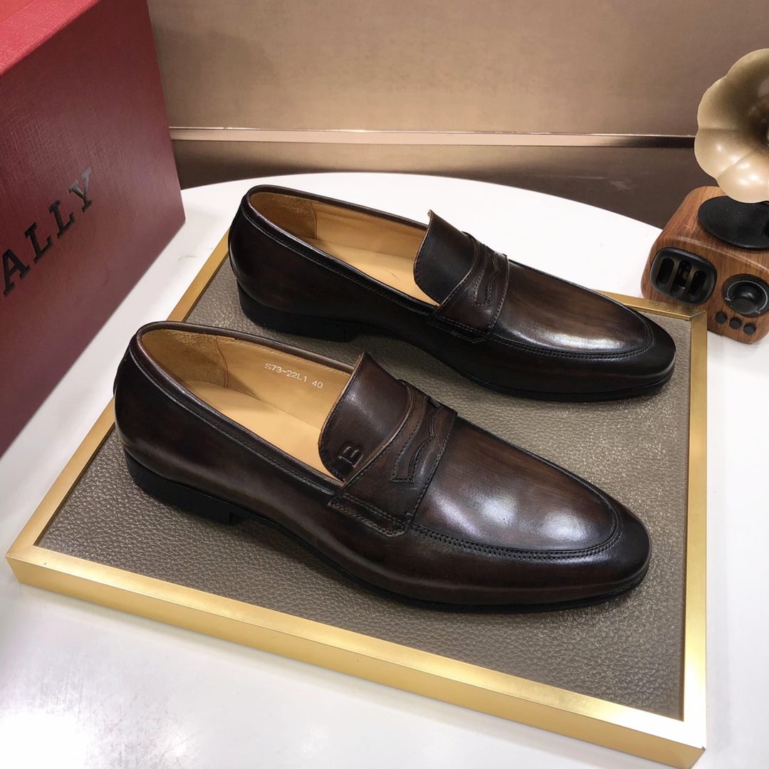 J5  Bally .巴利官网一比一.男士皮鞋👊🏻每一位成功男士的身份衬托，上脚大气稳重🚶🏻🚶🏻高端定制专柜原版头层牛皮+进口牛皮内里。不管风吹雨打鞋楦不变，经得起时间的验证🔍️