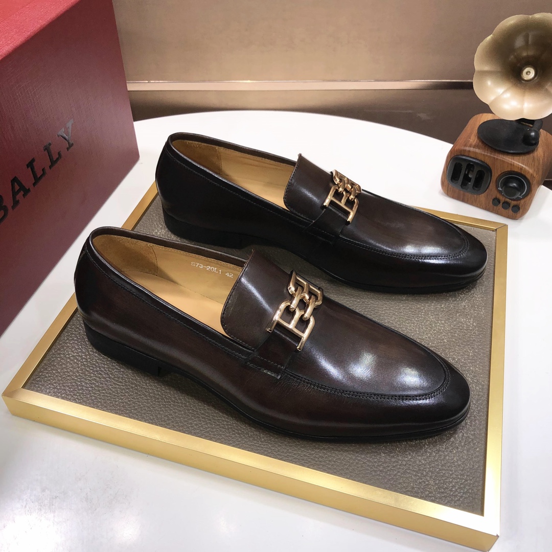 J5  Bally .巴利官网一比一.男士皮鞋👊🏻每一位成功男士的身份衬托，上脚大气稳重🚶🏻🚶🏻高端定制专柜原版头层牛皮+进口牛皮内里。不管风吹雨打鞋楦不变，经得起时间的验证🔍️