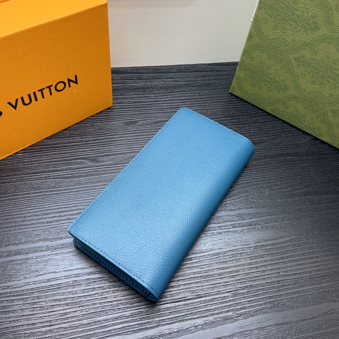 Genuine leather bifold wallet open view