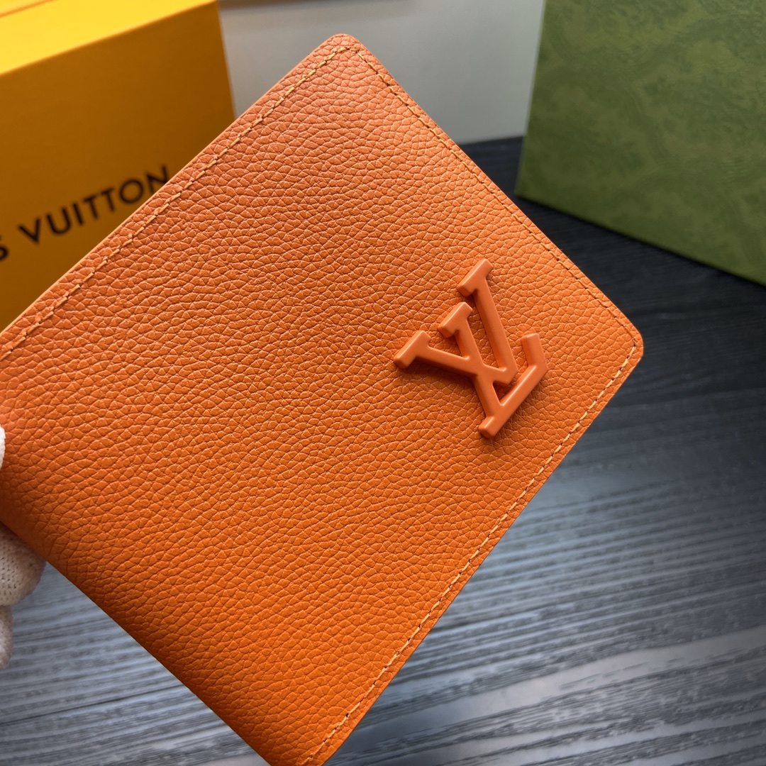 Leather bifold wallet bill compartment close-up