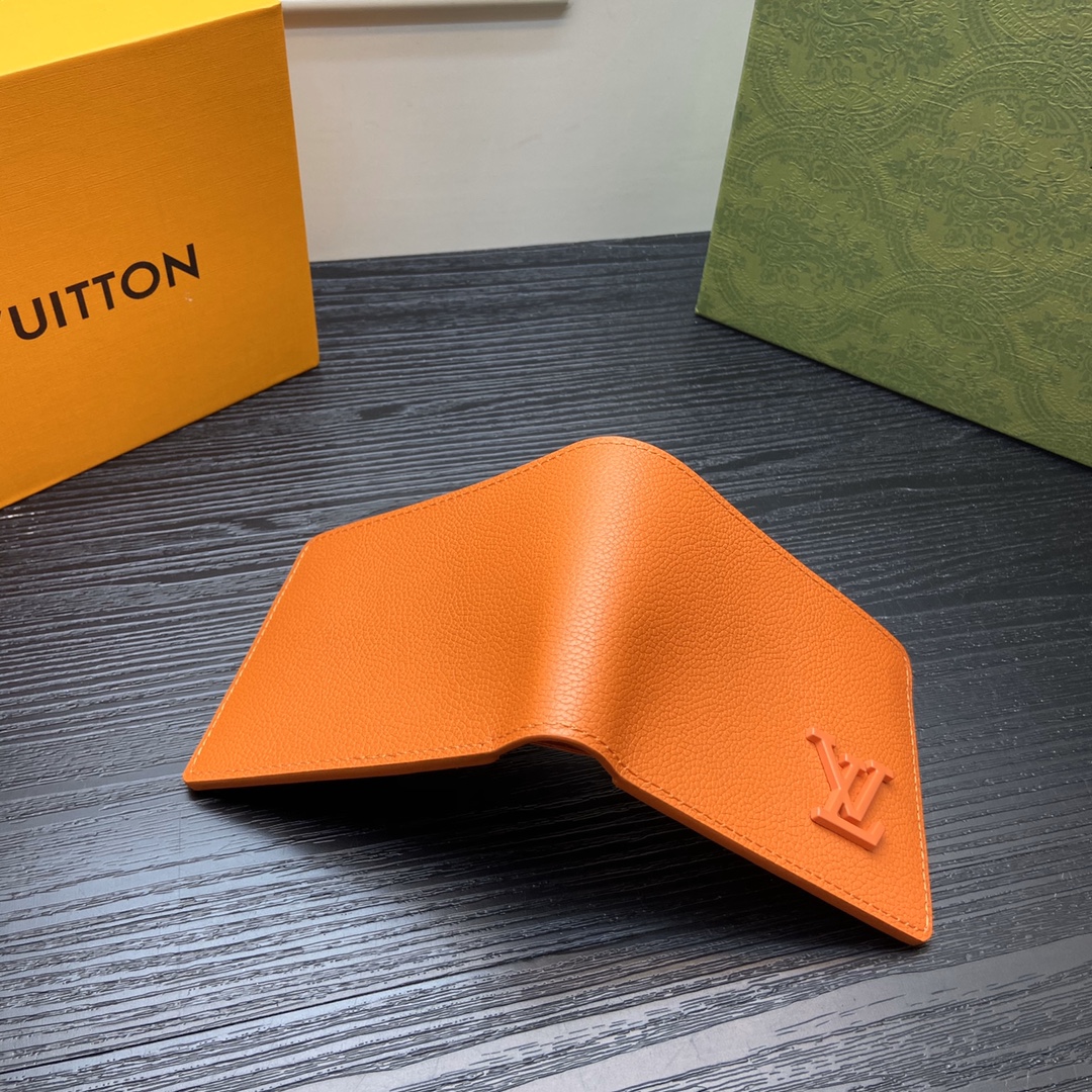 Leather bifold wallet texture detail