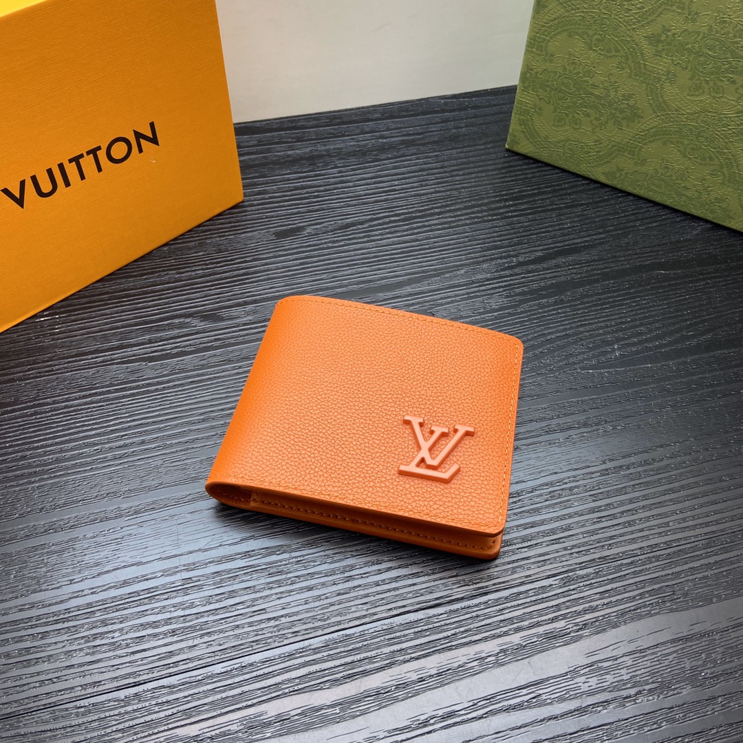 Leather bifold wallet front view