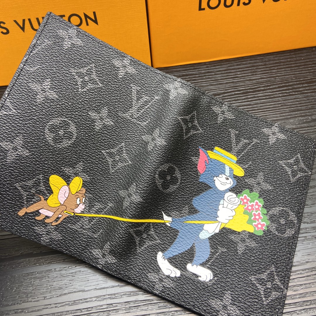 Close-up of the leather texture on the passport wallet.