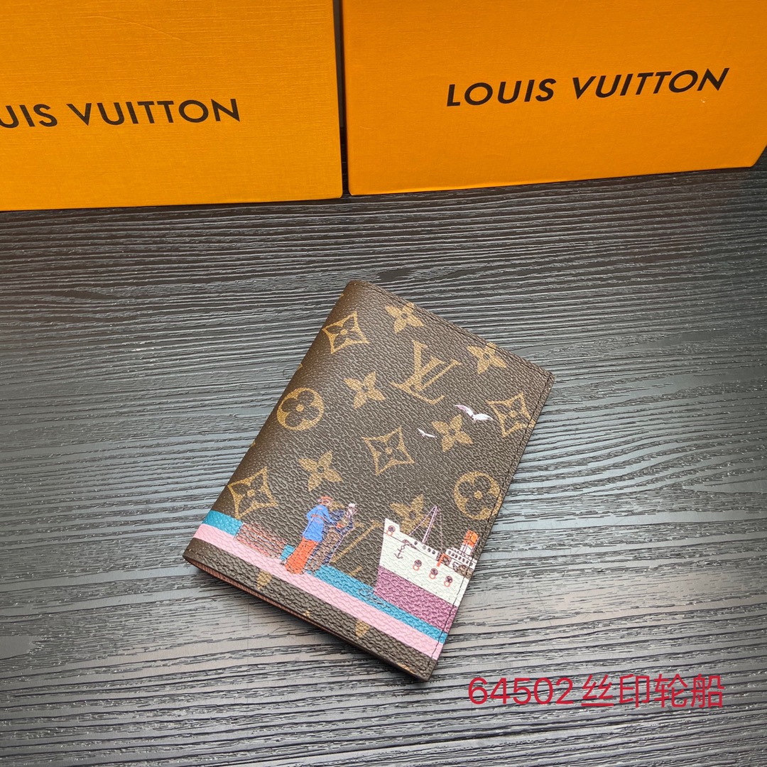 Front view of a leather passport holder