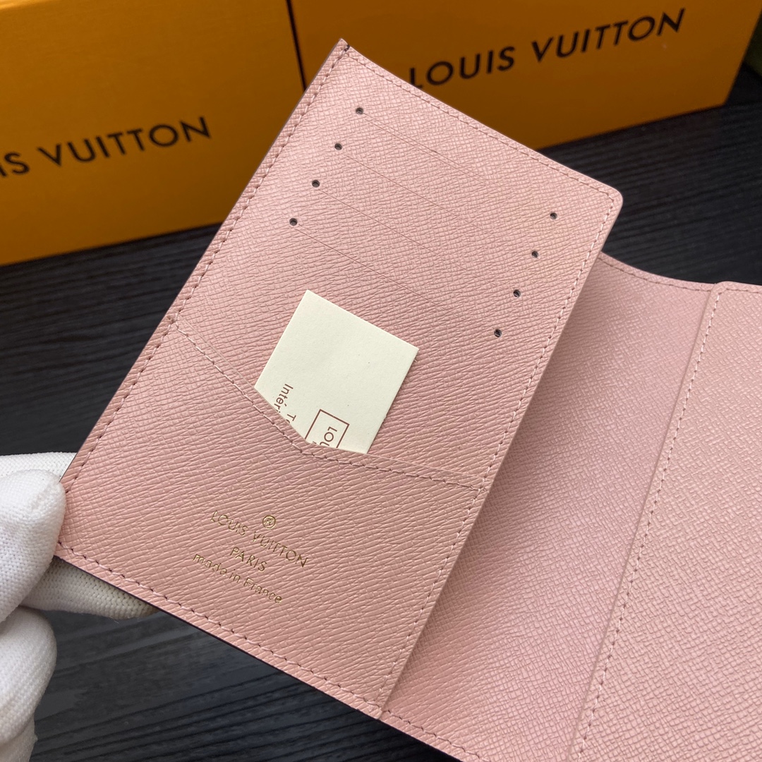 Leather passport wallet with passport inside