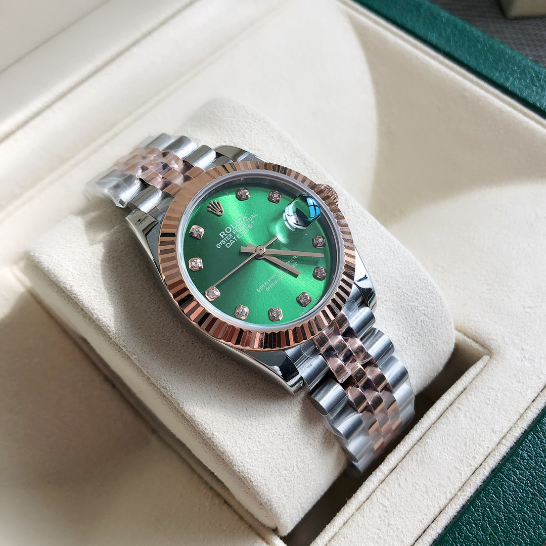 ¡Reloj Rolex Oyster Datejust para mujer! La caja es recta de 31 mm. Forjado en acero inoxidable 904L, tiene una alta re…