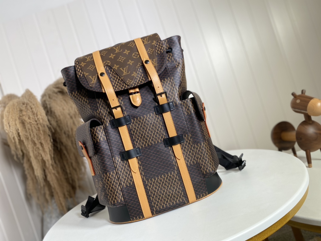 Louis Vuitton LV Christopher Bags Backpack Damier Ebene Canvas N40358