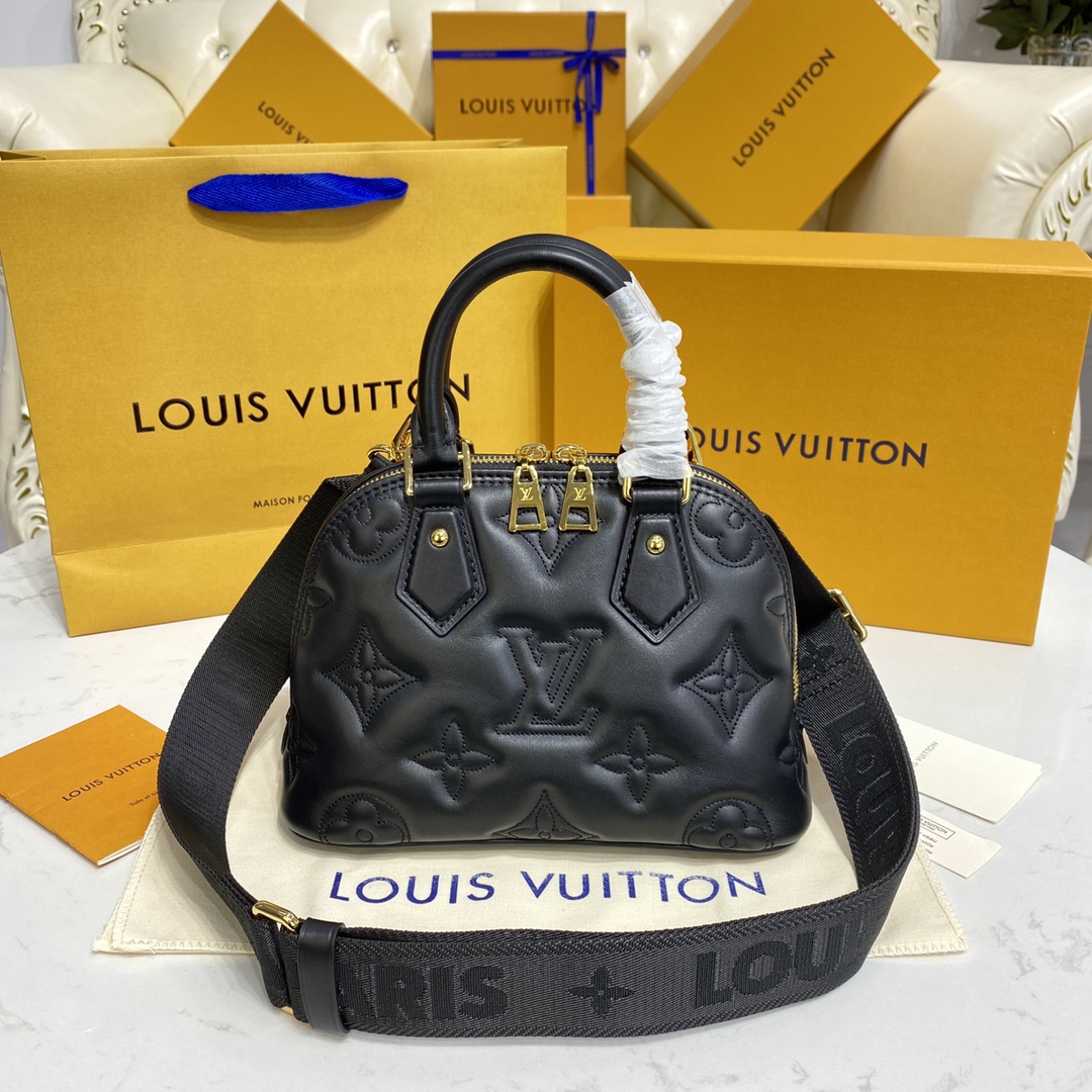 Louis Vuitton LV Alma BB Bags Handbags Black Blue Green Light Yellow Embroidery Cowhide